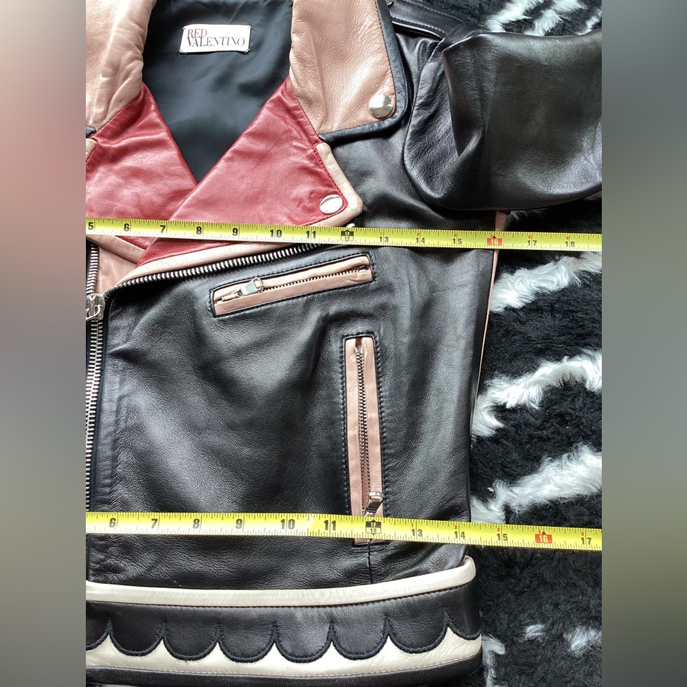 Valentino Heart Intarsia Leather Biker Jacket. (MC) - Picture 13 of 17